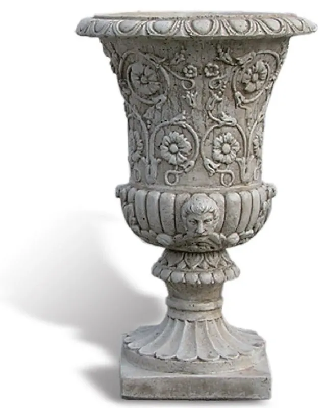 Saisonangebot Casa Padrino luxury baroque flower pot antique gray Ø 40 x H. 60 cm - Made in Italy