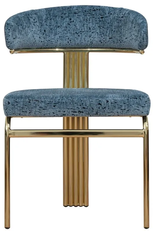 Preisknaller Casa Padrino luxury dining chair blue / gold H. 83 cm