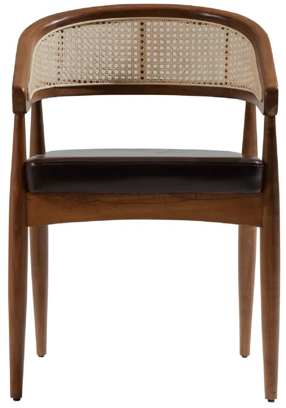 Casa Padrino luxury dining chair with armrests brown / natural / black H. 79 cm Sonderaktion