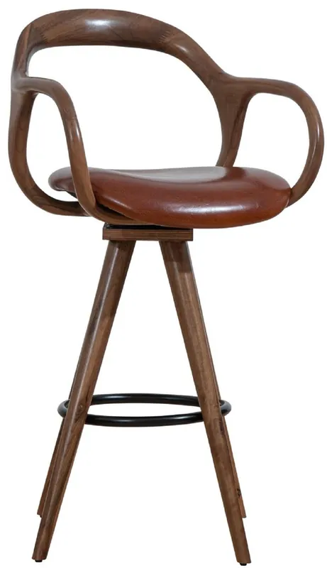 Neu Casa Padrino luxury bar chair with armrests brown / black H. 108 cm