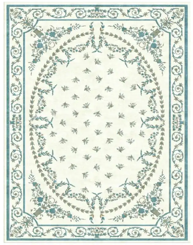 Neu Casa Padrino Luxury Baroque Living Room Carpet Cream / Green / Gold - Various Sizes