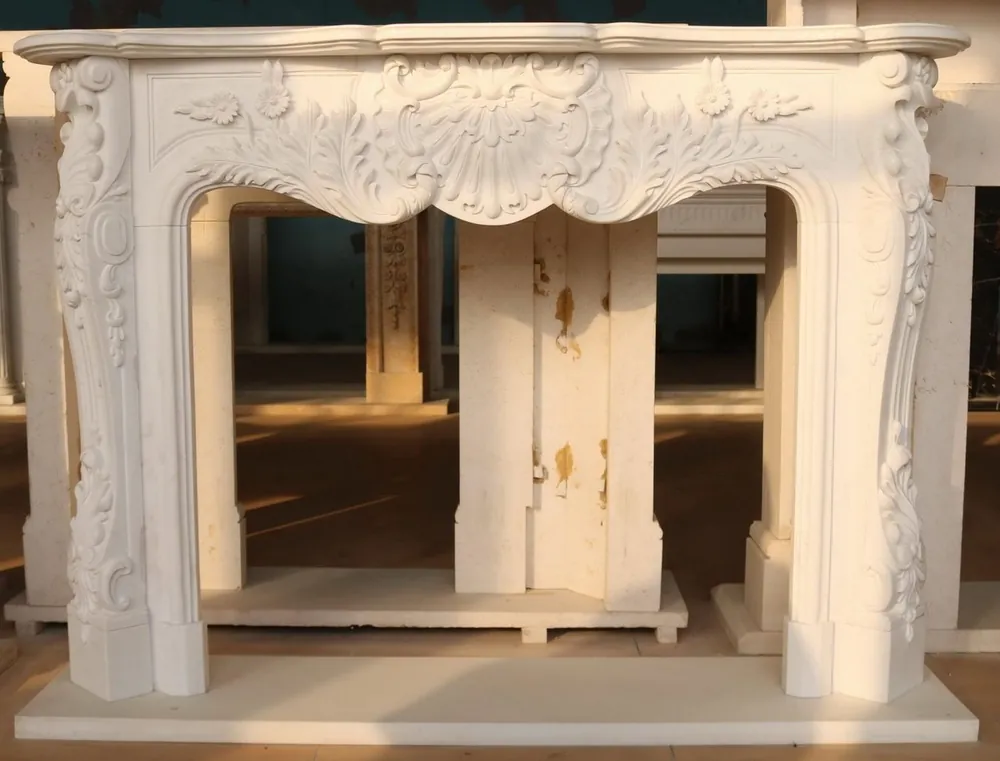 Casa Padrino luxury baroque marble fireplace surround white 168 x H. 122 cm Wochenendangebot