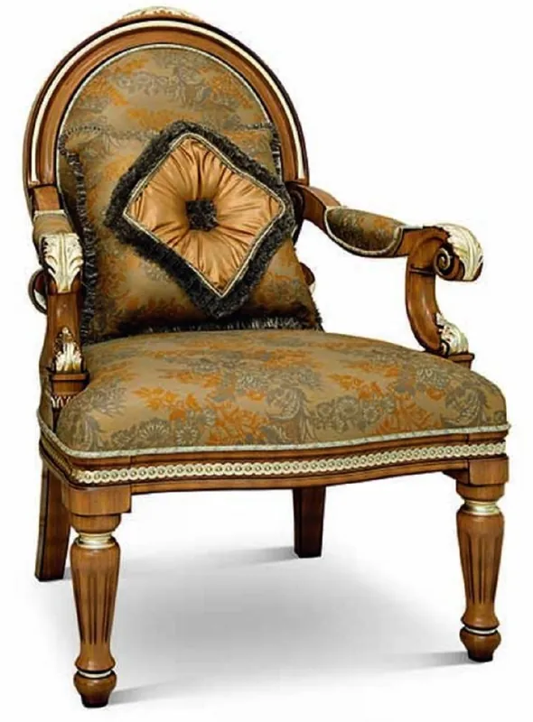 Top-Seller Casa Padrino luxury baroque living room armchair brown / gold - Made in Italy