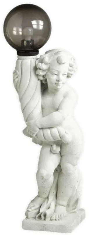 Direkt Vom Hersteller Casa Padrino Art Nouveau garden lamp sculpture white / black H. 112 cm