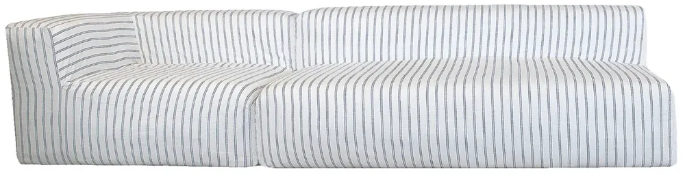 Expressversand Casa Padrino luxury living room sofa with stripes white / blue 325 cm