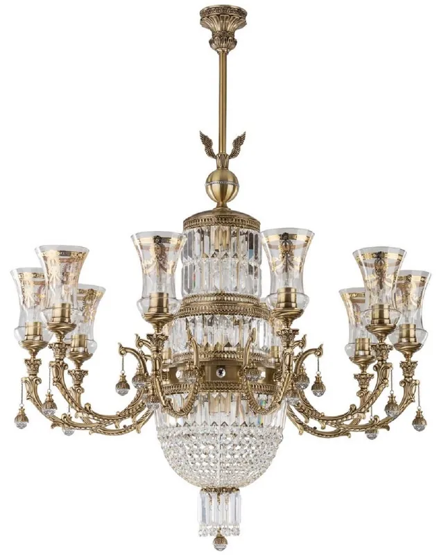 Casa Padrino luxury baroque chandelier brass with patina / gold Ø 97 x H. 100 cm Angebot