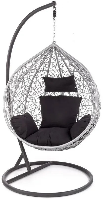 Rabatt Casa Padrino garden rocking armchair gray / black H. 195 cm