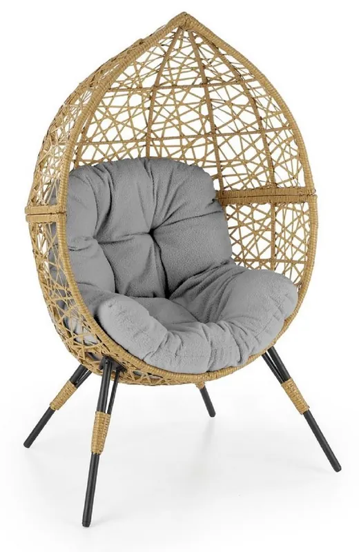 Casa Padrino garden armchair light gray / natural / black H. 150 cm Top-Angebot