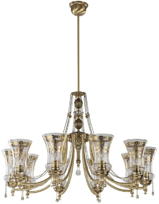 Casa Padrino luxury baroque crystal chandelier brass with patina Ø 80 cm Finale Aktion