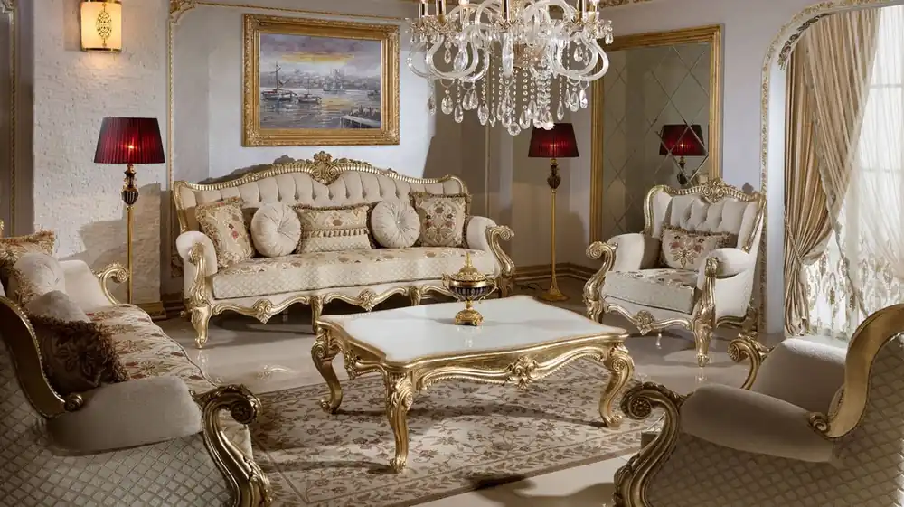 Sonderangebot Casa Padrino Luxury Baroque Style Living Room Furniture Set Gray / White / Gold