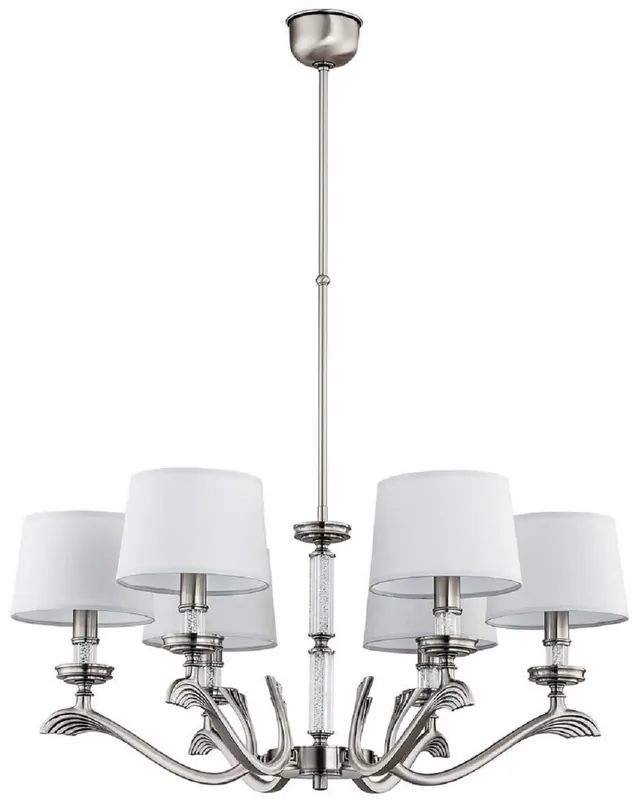 Casa Padrino luxury baroque chandelier matt silver / white Ø 76 cm Ausverkauf