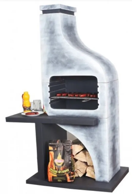 Billig Casa Padrino luxury concrete garden grill gray / white 122 x 73 x H. 190 cm