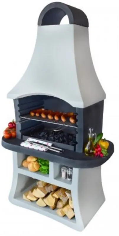 Preiswert Casa Padrino luxury garden grill white / gray 98 x 58 x H. 177 cm