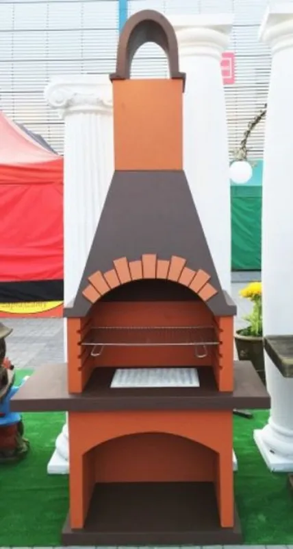 Casa Padrino luxury concrete garden grill orange / brown 120 x 60 x H. 242 cm Aktuell