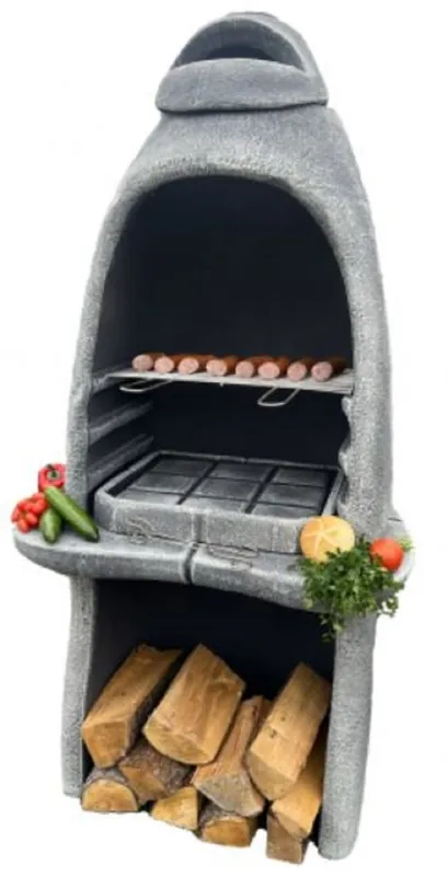 Highlight Casa Padrino luxury concrete garden grill gray 156 x 61 x H. 223 cm