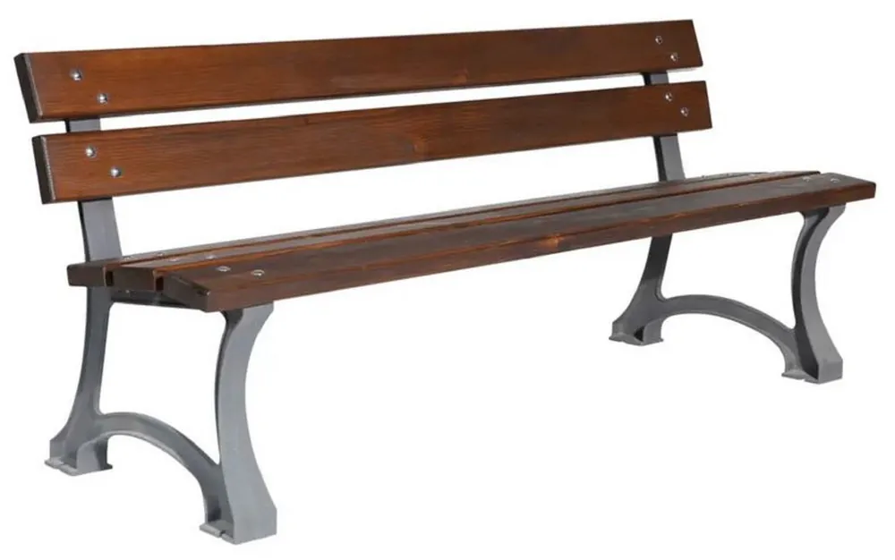 Casa Padrino Industrial Style Garden Bench Dark Brown / Gray 180 cm Preiswert