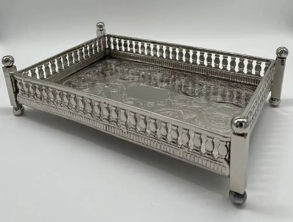 Knallerangebot Casa Padrino luxury brass serving tray silver 32 cm