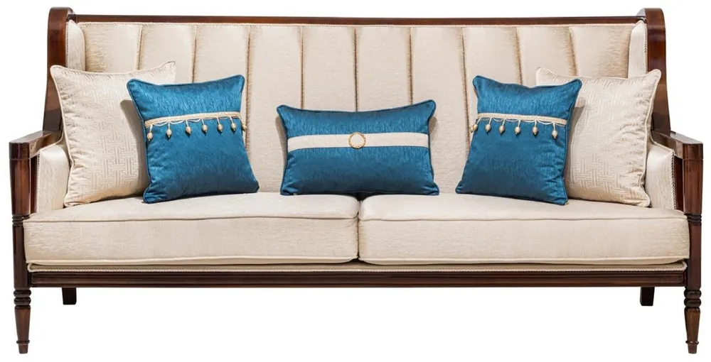 Knallerangebot Casa Padrino luxury baroque sofa beige / dark brown 230 cm