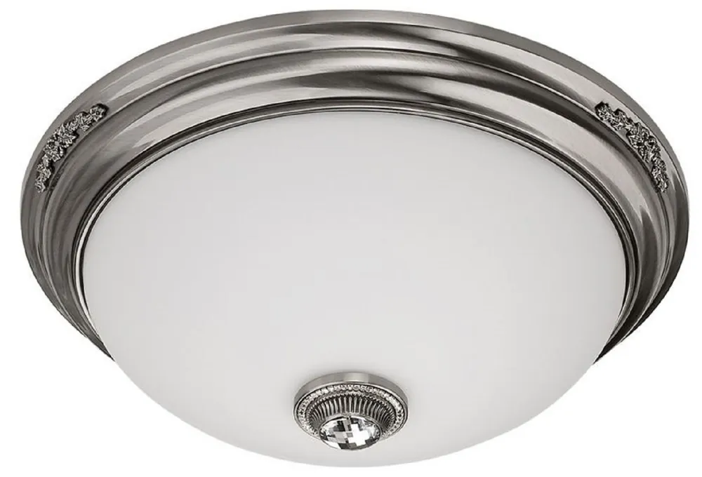 Garantierte Lieferung Casa Padrino luxury baroque crystal ceiling lamp silver / white Ø 47 cm