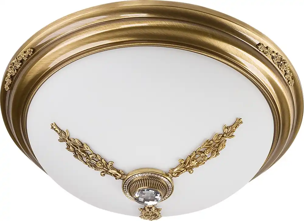 Billig Casa Padrino luxury baroque crystal ceiling lamp brass with patina / white Ø 47 cm
