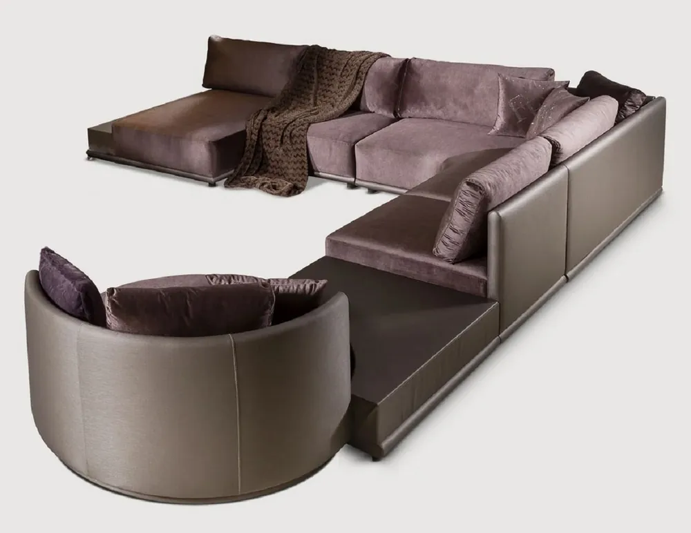 Neue Ware Casa Padrino modular luxury living room corner sofa purple 420 cm