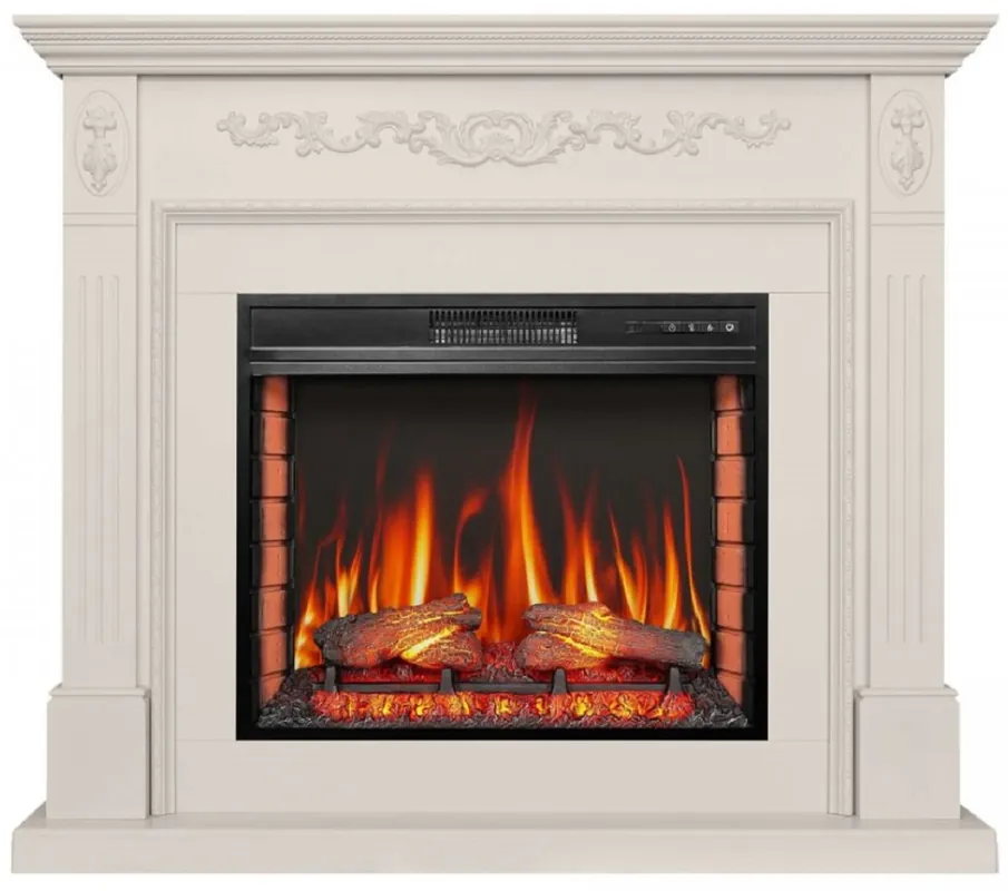 Angebot Casa Padrino baroque LED electric fireplace white 128 x 38 x H. 110.5 cm