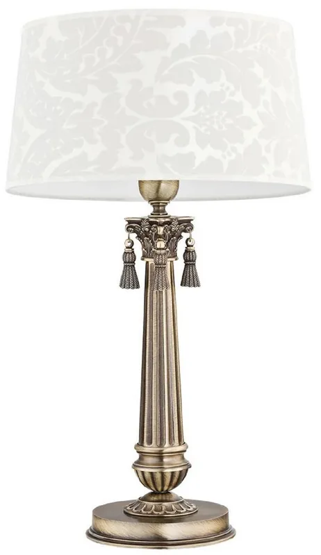 Preiswert Casa Padrino luxury baroque table lamp brass with patina / white Ø 32 x H. 53 cm