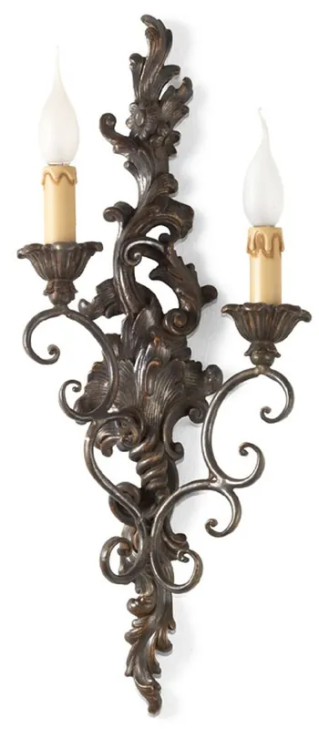 Billig Casa Padrino luxury baroque double wall lamp antique gray H. 60 cm - Made in Italy