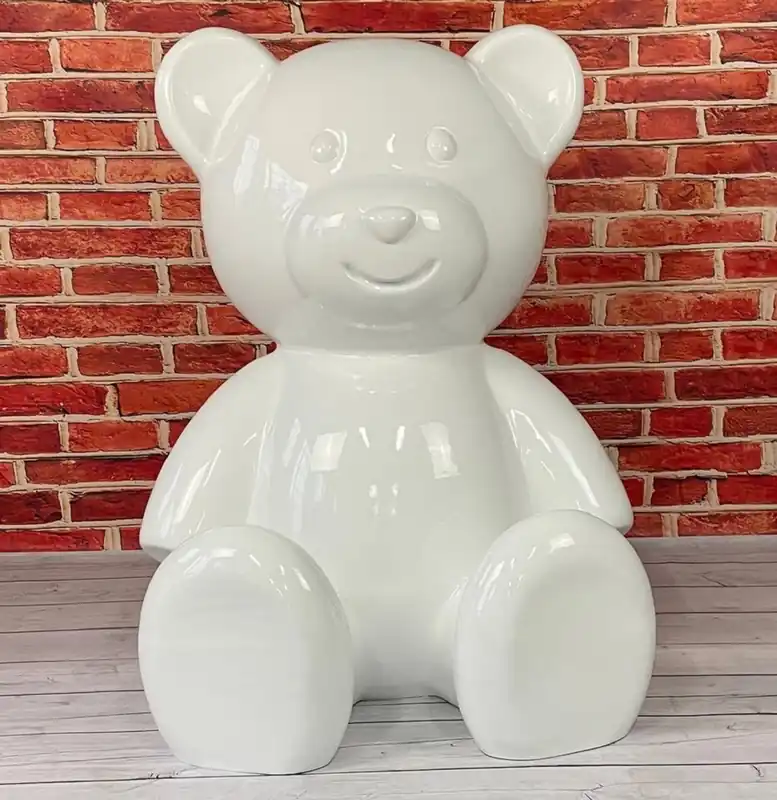 Casa Padrino XXL decorative figure teddy bear white H. 120 cm Direkt Vom Hersteller