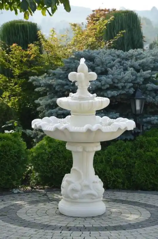 Casa Padrino Baroque Fountain White Ø 100 x H. 146 cm Heißes Angebot