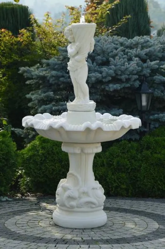 Casa Padrino Baroque Fountain White Ø 100 x H. 167 cm Sonderangebot
