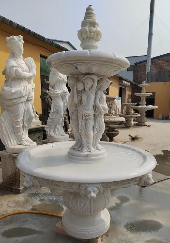 Meistverkauft Casa Padrino luxury baroque marble fountain white Ø 150 x H. 230 cm