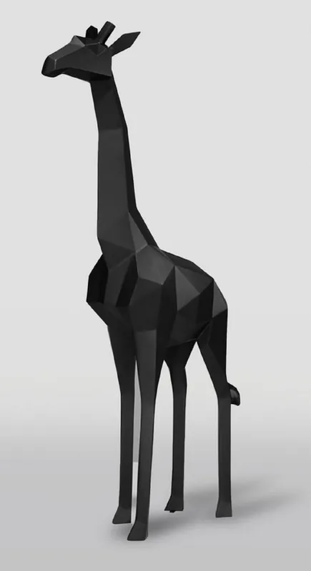 Casa Padrino XXL decorative sculpture giraffe black H. 190 cm Heißes Angebot