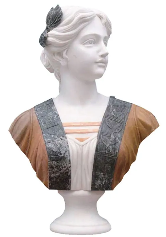 Casa Padrino Luxury Baroque Marble Deco Bust Lady White / Brown / Black H. 60 cm Preisreduziert