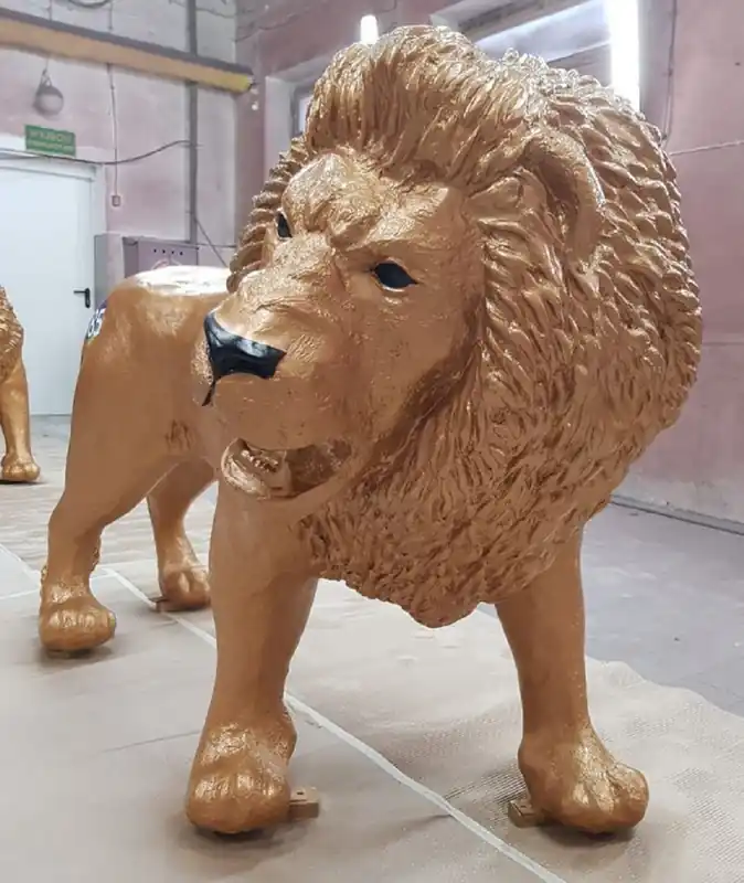 Casa Padrino XXL decorative sculpture lion gold / black 210 cm Rabatt
