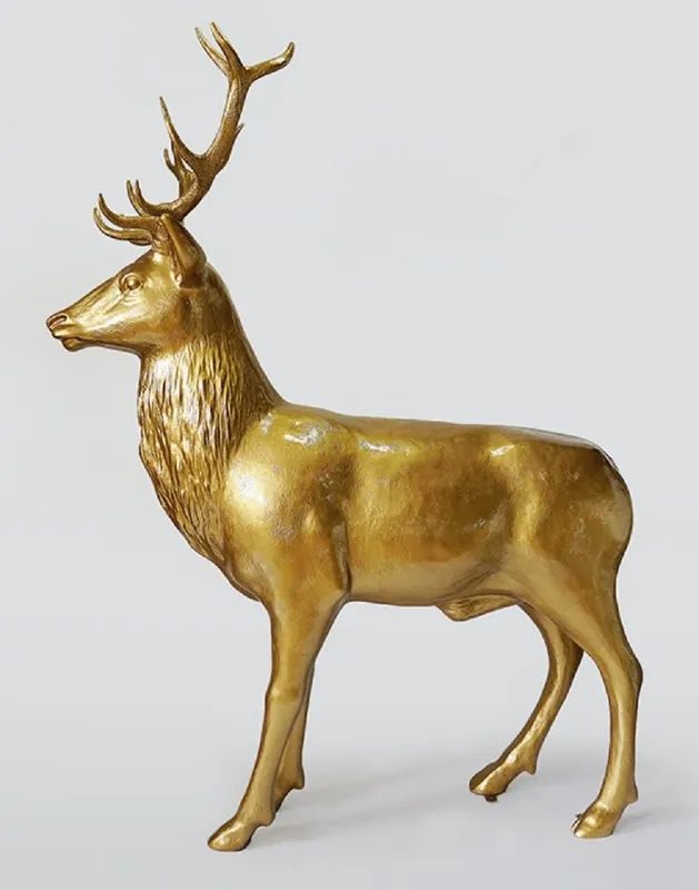 Casa Padrino XXL decorative sculpture deer gold 185 x H. 220 cm Direktkauf