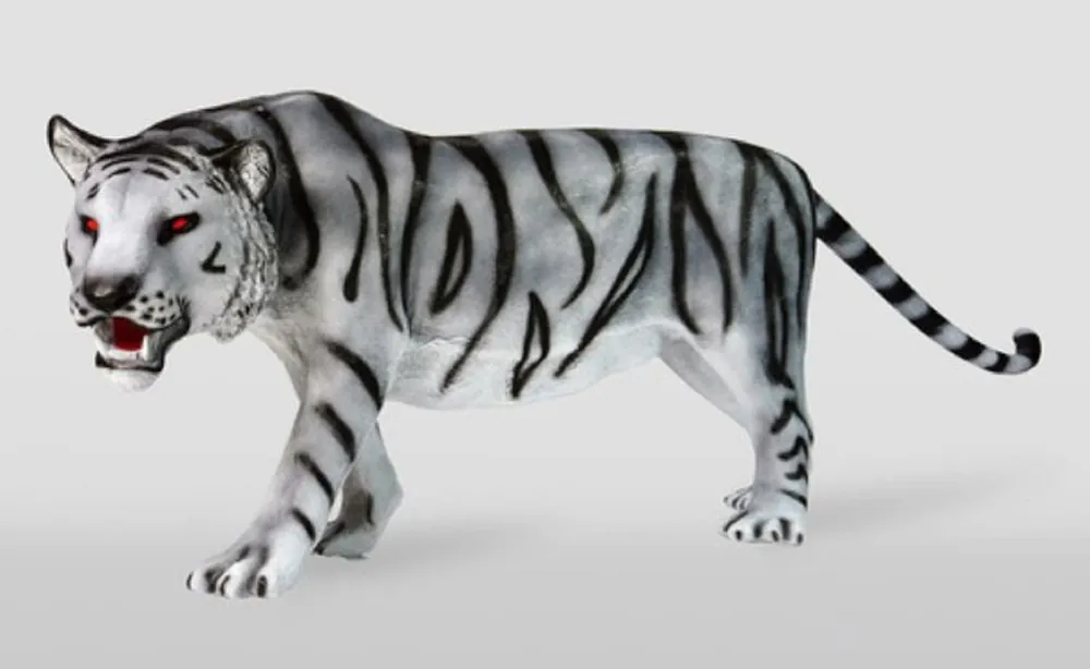 Casa Padrino XXL decorative sculpture tiger white / gray / black 250 cm Direktkauf