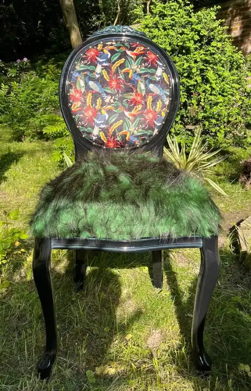 Sale Pompöös by Casa Padrino luxury baroque faux fur dining room chair jungle - designed by Harald Glööckler