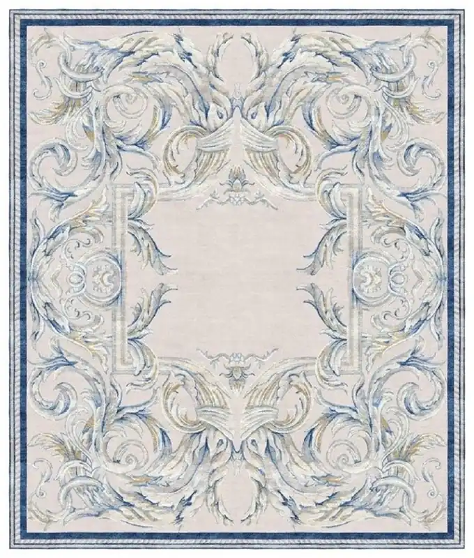 Aktuell Casa Padrino Luxury Baroque Living Room Carpet Gray / Blue - Various Sizes