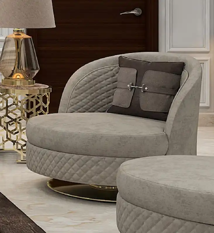Neu Casa Padrino luxury living room & hotel armchair gray / gold 85 x 82 x H. 80 cm