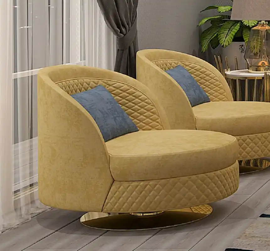 Must-Have Casa Padrino luxury living room & hotel armchair yellow / gold 85 x 82 x H. 80 cm
