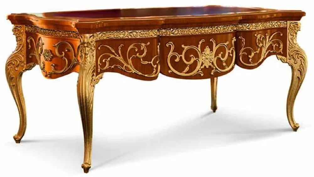 Knallerangebot Casa Padrino Luxury Baroque Desk Brown / Gold 176 cm - Baroque Furniture - Made in Italy