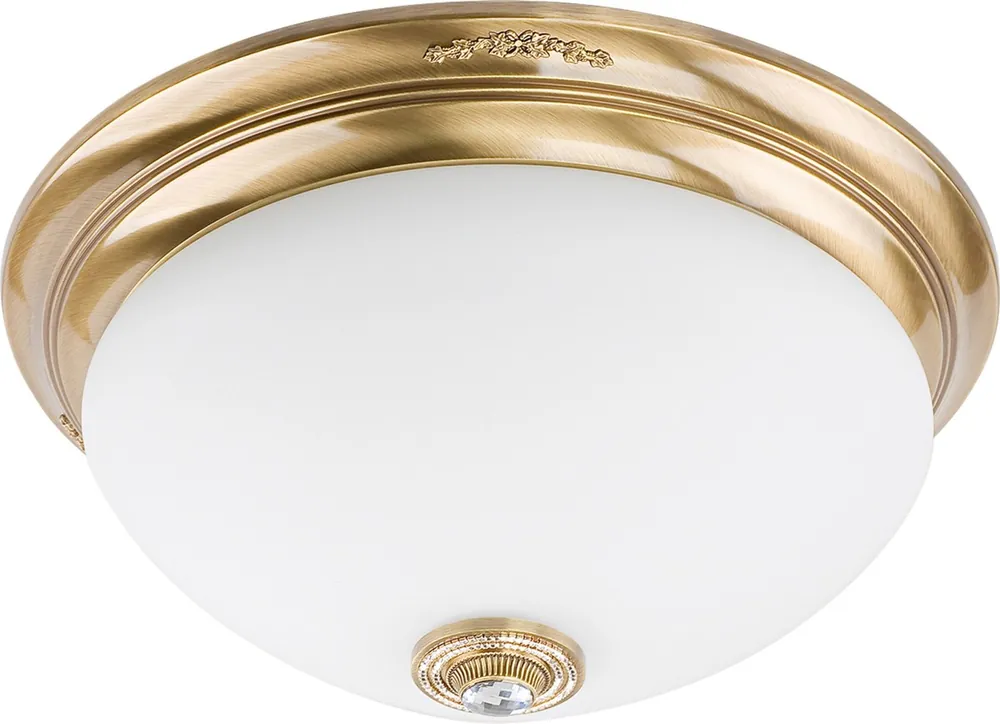 Preisknaller Casa Padrino luxury baroque crystal ceiling lamp brass with patina / white Ø 60 cm