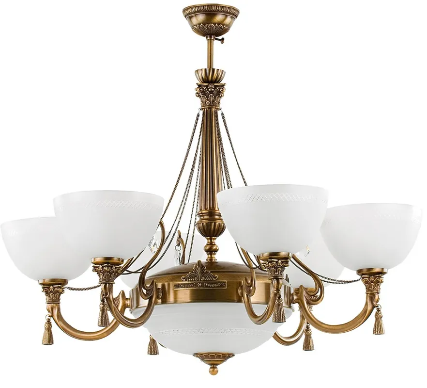 Markenware Casa Padrino luxury baroque crystal chandelier brass with patina / white Ø 85 cm