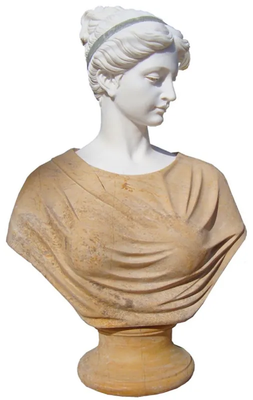 Casa Padrino luxury Art Nouveau marble decorative bust lady white / beige H. 80 cm Solange Der Vorrat Reicht