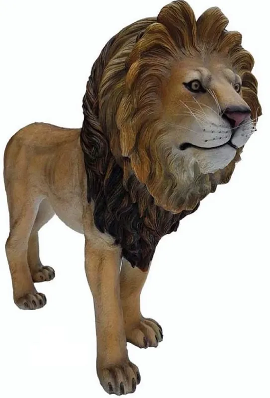 Solange Der Vorrat Reicht Casa Padrino XXL decorative sculpture lion beige / brown 190 cm - Life size XXL garden figure