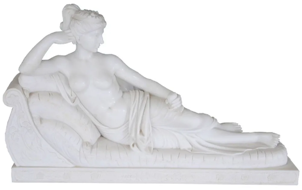 Markenware Casa Padrino Luxury Baroque Marble Sculpture Woman White 160 cm