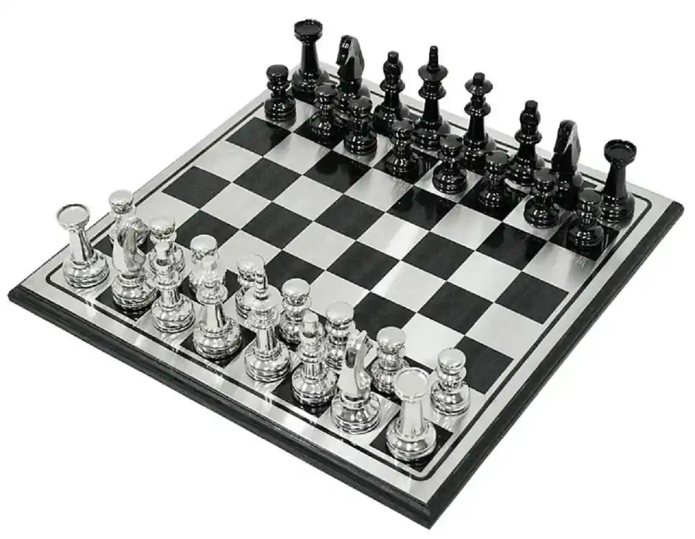 Expressversand Casa Padrino luxury chess set black / silver - Wooden chess game - Chess board with chess pieces