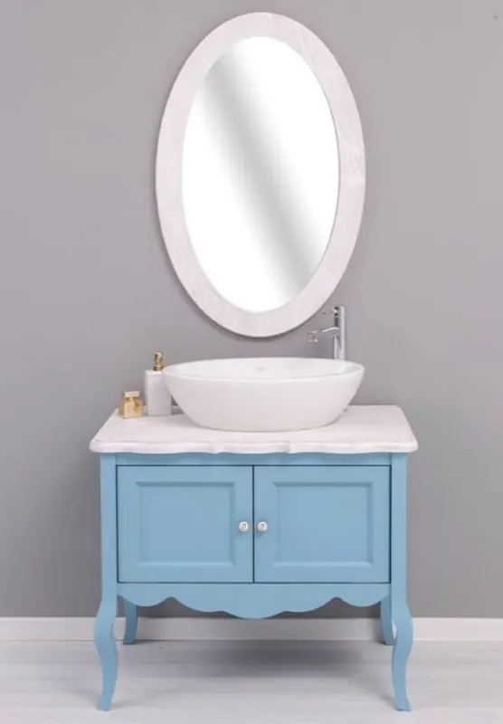 Markenprodukt Casa Padrino country style bathroom set light blue / light gray - Country style bathroom furniture