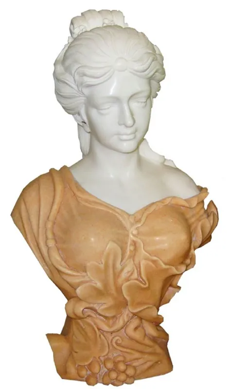 Schneller Versand Casa Padrino luxury Art Nouveau decorative marble bust lady white / beige H. 65 cm